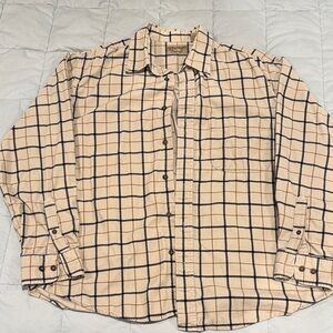 Natural Issue 100% Cotton Plaid Corduroy Button-Up Shirt Sz. Large